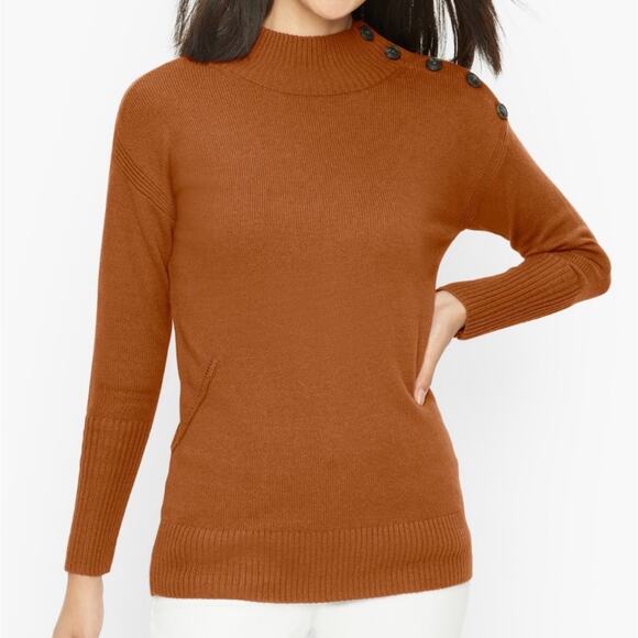 Talbots BUTTON MOCKNECK SWEATER, size XL, NWT - Picture 1 of 14